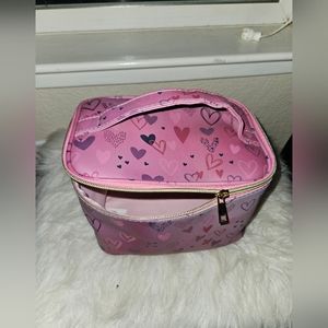 Medium size heart pink design make up bag. NEW